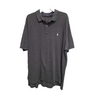 Polo Ralph Lauren Short Sleeve 100% Cotton Polo Shirt XXL Gray/White Pony
